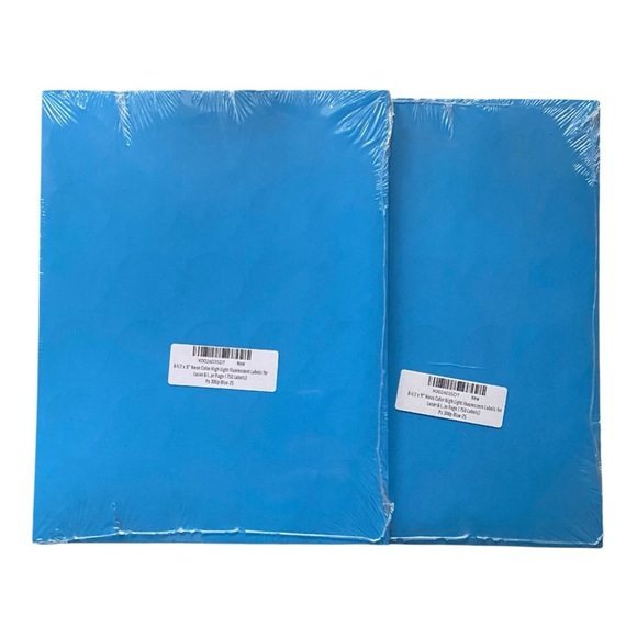 Labels NEW 4 packs of 8 1/2”X 11”Neon Color High Light Fluorescent Label… - Picture 2 of 4